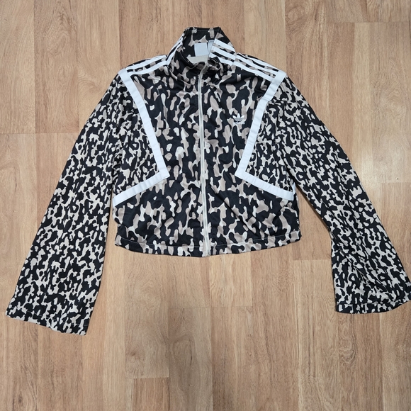 Adidas Womens Leopard Crop Jacket S - Picture 7 of 7